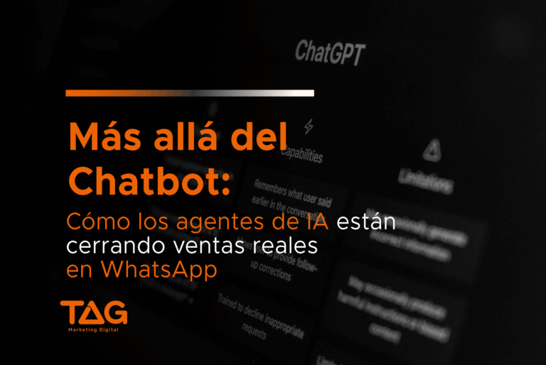 Interfaz de una conversación de venta fluida entre un agente de IA y un cliente en WhatsApp.